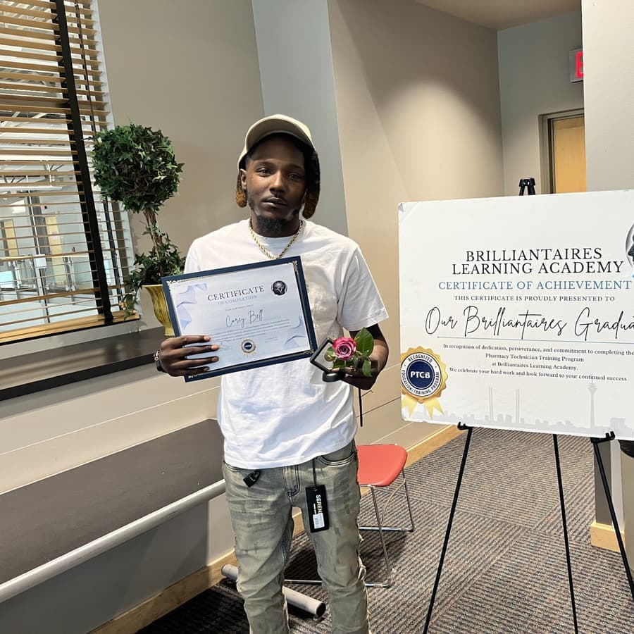 A Brilliantaires graduate on certification day