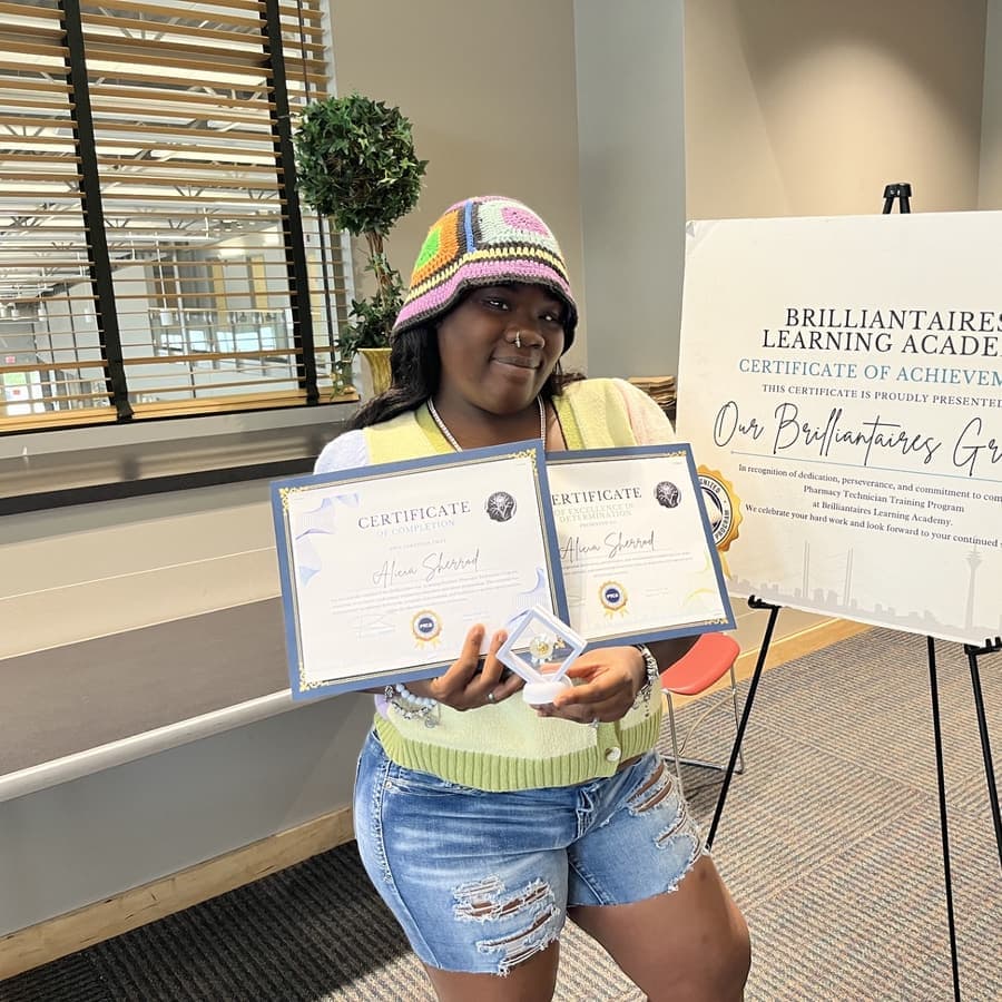 A Brilliantaires graduate on certification day